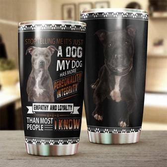 Personalized Dog Mom Dog Dad Gift, Pitbull Empathy And Loyalty Stainless Steel 20oz Tumbler custom Pitbull Tumbler gift For Pitbull Mom Pitbull Dad gift For Pitbull Lover dog Tumbler - Thegiftio UK