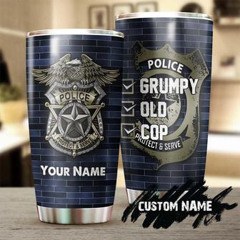 Gift For Police Friend, Police Officer Stainless Steel Tumbler 20oz, Police Grumpy Old Cop Personalized Travel Tumbler, police Tumbler, birthday Christmas Gift For Dad Grandpa Police Present For Police Friend - Thegiftio UK