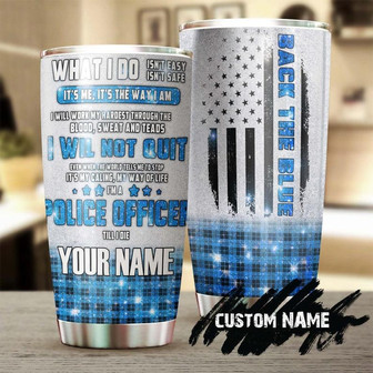 Gift For Police Friend, Police Officer Stainless Steel Tumbler 20oz, Back The Blue Personalized Tumbler, police Tumbler, valentine Birthday Christmas Gift For Police Present - Thegiftio UK