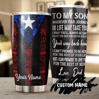Puerto Rico Dad To Son Never Forget Your Way Back Home Personalized Tumblerbirthday Christmas Gift Day For Son From Dad - Thegiftio UK