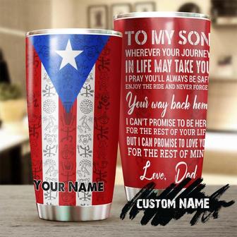 Puerto Rico Dad To Son Never Forget Your Way Back Home Personalized Tumblerbirthday Christmas Gift Day For Son From Dad - Thegiftio UK