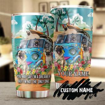 Pug Dog Summer Dreamer On The Beach Personalized Tumbler Gift For Pug Mom Pug Dad Mother'S Day Gift Gift For Pug Dog Lover - Thegiftio UK