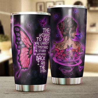 Purple Butterfly Tattoo Girl I Am The Storm Tumblerbutterfly Tattoo Tumblerbirthday Gift Christmas Gift For Tattoo Lover - Thegiftio