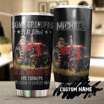 Gift For Grandpa, Stainless Steel 20oz Tumbler, Real Grandpas Farmers Listen Country Music Funny Personalized Tumbler, grandpa Tumbler, birthday Gift Christmas Grandfather - Thegiftio UK