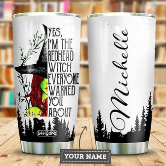 Redhead Witch Personalized Stainless Steel Tumbler - Thegiftio