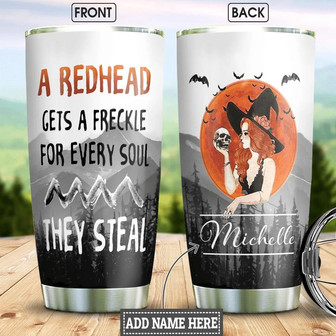 Redhead Witch Personalized Stainless Steel Tumbler - Thegiftio