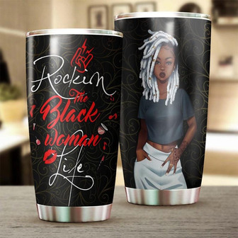Rocking The Black Woman Life Tumblerblack Women Tumbler Birthday Gift Christmas Gift Black Womenbw Present - Thegiftio UK