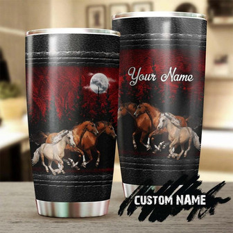 Running Horse Blood Moon Personalized Tumblergift For Horse Lover Horse Rider Horsemangift For Her Gift For Him - Thegiftio