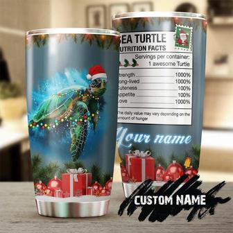 Sea Turtle Funny Nutrition Facts Christmas Fancy Personalized Tumblerturtle Presentunique Tumblerbirthday Christmas Gift For Turtle Lover - Thegiftio UK