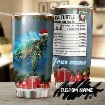 Sea Turtle Funny Nutrition Facts Christmas Fancy Personalized Tumblerturtle Presentunique Tumblerbirthday Christmas Gift For Turtle Lover - Thegiftio UK