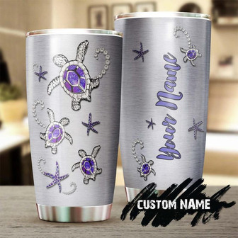 Sea Turtle Jewelry Style Purple Personalized Tumblerunique Tumblerbirthday Christmas Gift For Turtle Lover - Thegiftio UK