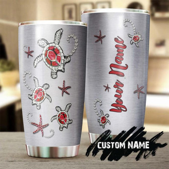 Sea Turtle Jewelry Style Red Personalized Tumblerunique Tumblerbirthday Christmas Gift For Turtle Lover - Thegiftio UK