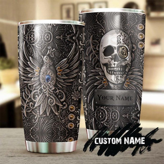 Silver Texture Phoenix Skull Personalized Tumblerskull Tumblerskull Birthday Gift Christmas Gift Mother'S Day Gift - Thegiftio UK