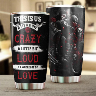 Skull Crazy Loud Love Couple Riding Motorbike Tumblerskull Tumblerskull Birthday Gift Christmas Gift For Her For Him - Thegiftio UK