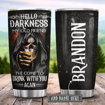 Skull Darkness Drink Personalized Stainless Steel Tumbler - Thegiftio UK