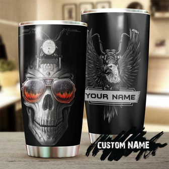 Skull Eagle Biker Personalized Fancy Unique Tumblerskull Tumblerskull Birthday Gift Christmas Gift For Her For Him - Thegiftio