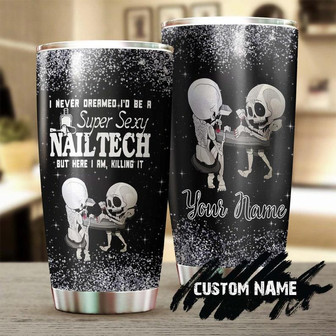 Skull Funny Nail Tech Personalized Fancy Unique Tumblerskull Tumblerskull Birthday Gift Christmas Gift For Her For Him - Thegiftio UK