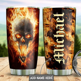 Skull Personalized Stainless Steel Tumbler - Thegiftio UK