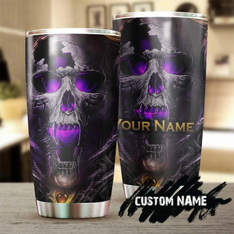 Skull Purple Smoke Personalized Tumblerskull Tumblerfancy Skull Birthday Gift Christmas Gift For Her For Him - Thegiftio UK