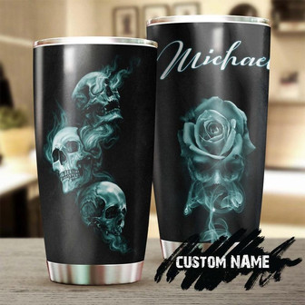 Skull Smoke Rose Personalized Fancy Unique Tumblerskull Tumblerskull Birthday Gift Christmas Gift For Her For Him - Thegiftio UK