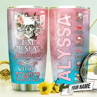 Skull Sweetheart Personalized Stainless Steel Tumbler - Thegiftio UK