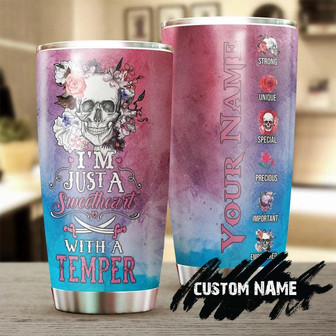 Skull Sweetheart With A Temper Unique Personalized Fancy Unique Tumblerskull Tumblerskull Birthday Gift Christmas Gift For Her For Him - Thegiftio UK