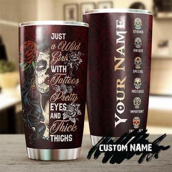 Skull Wild Girl Tattoos Personalized Fancy Unique Tumblerskull Tumblerskull Birthday Gift Christmas Gift For Her For Him - Thegiftio UK