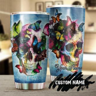 Skulls Butterfly Vintage Color Personalized Tumblerskull Tumblerskull Birthday Gift Christmas Gift Mother'S Day Gift - Thegiftio UK
