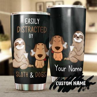 Sloth And Dogs Personalized Tumbler Gift For Dog Mom Dog Dad Dog Lover Present For Sloth Loverspecial Birthday Day Gift - Thegiftio UK