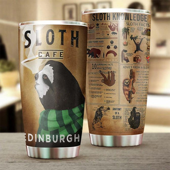 Sloth Having Coffee Sloth Facts Tumblercoffee Tumbler Birthday Gift Christmas Gift For Coffee Lover For Him For Her - Thegiftio UK