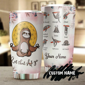 Custom Gift For Women Sloth Yoga Personalized Stainless Steel 20oz Tumbler Yoga Tumbler Birthday Gift Yogi Gift Yogini Present - Thegiftio UK