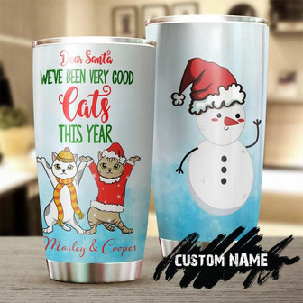 Snowman Dancing Cat Christmas Gift Personalized Tumblercat Tumbler Christmas Gift For Cat Mom Cat Dad Gift For Cat Lovercat Day Gift - Thegiftio