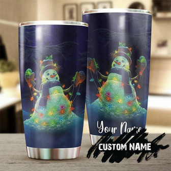 Snowman Happy Light Bulbs Personalized Tumblerchristmas Tumblerchristmas Gift For Catholic Christian For Her For Him Gift For Kids - Thegiftio UK