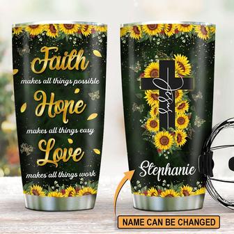 Special Sunflower Stainless Steel Tumbler Hope Makes All Things Easy - Thegiftio UK