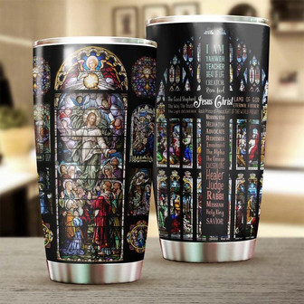 Stained Glass Jesus Flawless Meaningful Tumblerjesus Gift Birthday Christmas Gift For Jesus Lover Catholic Christians - Thegiftio UK