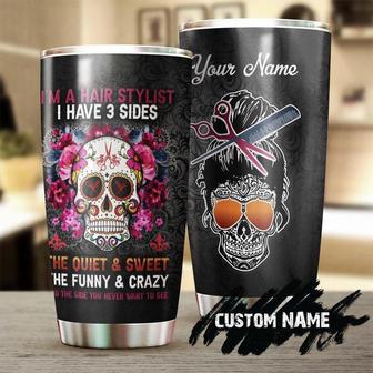 Sugar Skull Hairstylist Personalized Tumblerskull Tumblerskull Birthday Gift Christmas Gift For Hairstylist Mother'S Day Gift For Mom - Thegiftio UK