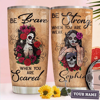 Sugar Skull Personalized Stainless Steel Tumbler - Thegiftio