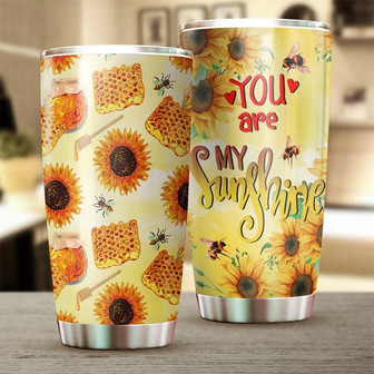 Sunflower And Bees Stainless Steel Tumbler Sunflower Tumbler Gift For Sunflower Lover Sunflower Presentgift For Her - Thegiftio UK