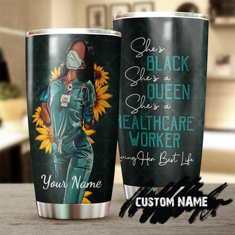 Sunflower Black Nurse Tumblerfunny Nurse Tumblerappreciation Nurse Giftnurse Thank You Giftgift For Nurse - Thegiftio UK