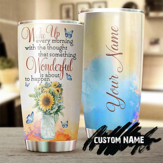 Sunflower Butterfly Luminous Wonderful Personalized Steel Tumblersunflower Tumblergift For Sunflower Lover Sunflower Presentgift For Her - Thegiftio UK