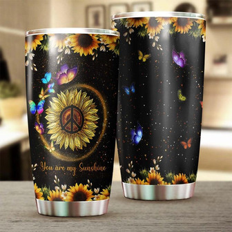 Sunflower Butterfly Peace Sunflower Tumbler Gift For Sunflower Lover Sunflower Present Gift For Her - Thegiftio UK