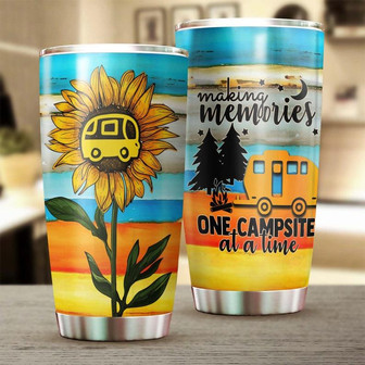 Sunflower Camping Making Memories Steel Tumblersunflower Tumblergift For Sunflower Lover Camping Lovercamper Presentgift For Her For Him - Thegiftio UK