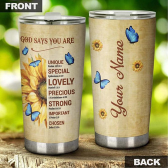Sunflower Faith God Says You Are Unique Special Lovely Tumbler Sunflower Tumbler Gift For Sunflower Lover Christian Catholic Present - Thegiftio