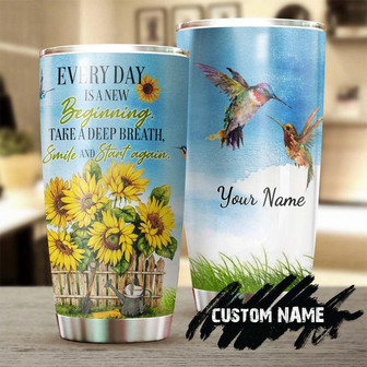 Sunflower Faith Motivation Everyday Is A New Beginning Personalized Tumblergift For Sunflower Loversunflower Motivate Presentgift For Her - Thegiftio