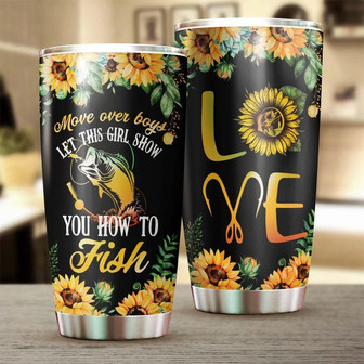 Sunflower Girl Loves Fishing Steel Tumblergift For Sunflower Loversunflower Presentgift For Her For Him Gift For Fishing Lover For Fisher - Thegiftio UK