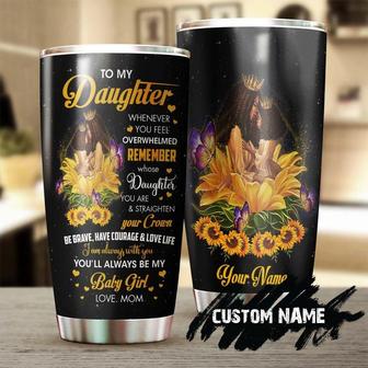 gift For Black Daughter, Sunflower Stainless Steel 20oz Tumbler, Gift To My Daughter Always Be My Baby Girl Tumbler sunflower Present Gift For Sunflower Lover From Black Mom - Thegiftio UK