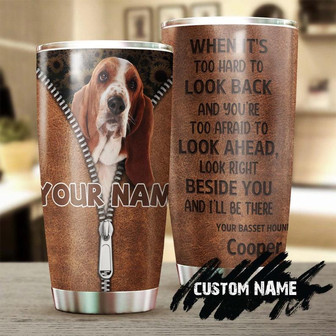 Sunflower When Its Too Hard To Look Back Personalized Tumblersunflower Tumblergift For Basset Hound Dog Loverbasset Hound Mom Dad Gift - Thegiftio UK