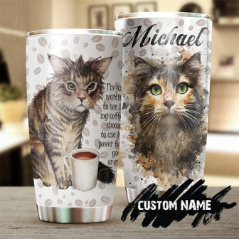 Tabby Cat Watch My Coffee Personalized Tumblercat Tumbler Gift For Cat Mom Cat Dad Gift For Cat Lovercat Day Gift - Thegiftio UK