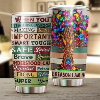 Tumbler Gift For Teacher, Stainless Steel Tumbler 20oz, Colorful Tree Tumbler Teacher Gift From Students, Appreciation Gift Thank You Gift Counselor Gift For Him Her Men Women - Thegiftio UK