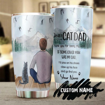 Thank You For Being My Cat Daddy Personalized Tumblercat Tumblergift For Cat Lovercat Day Giftfather'S Day Gift For Cat Daddy - Thegiftio UK